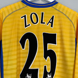 2000/01 CHELSEA ZOLA #25 L/S AWAY SHIRT (L) UMBRO