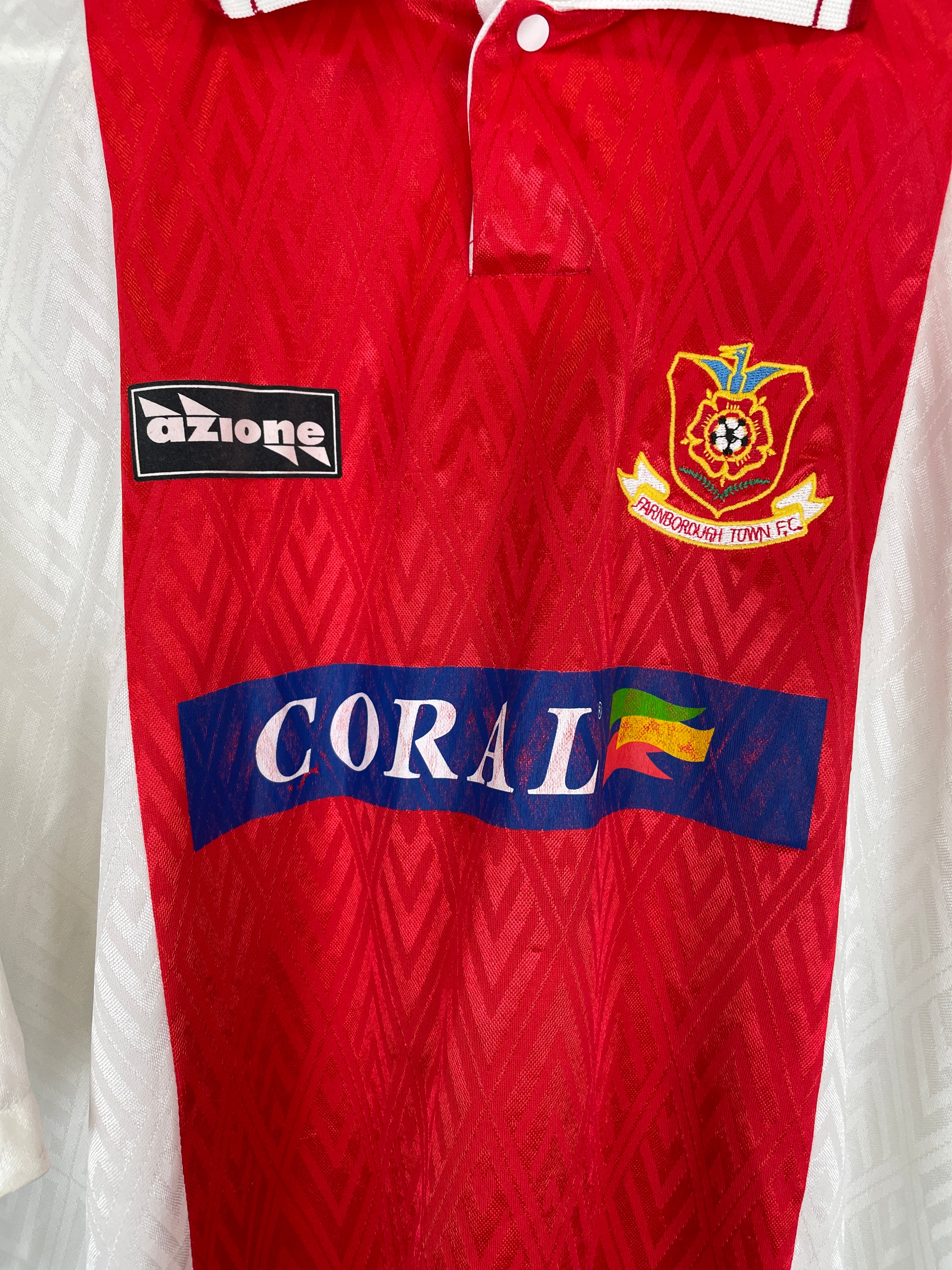 Shop 1998/99 FARNBOROUGH TOWN HOME SHIRT (XL) AZIONE, classic football shirts, vintage football shirts & retro soccer jerseys at Cult Kits