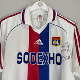 Shop 1998/99 LYON *SIGNED* HOME SHIRT (M) ADIDAS, classic football shirts, vintage football shirts & retro soccer jerseys at Cult Kits