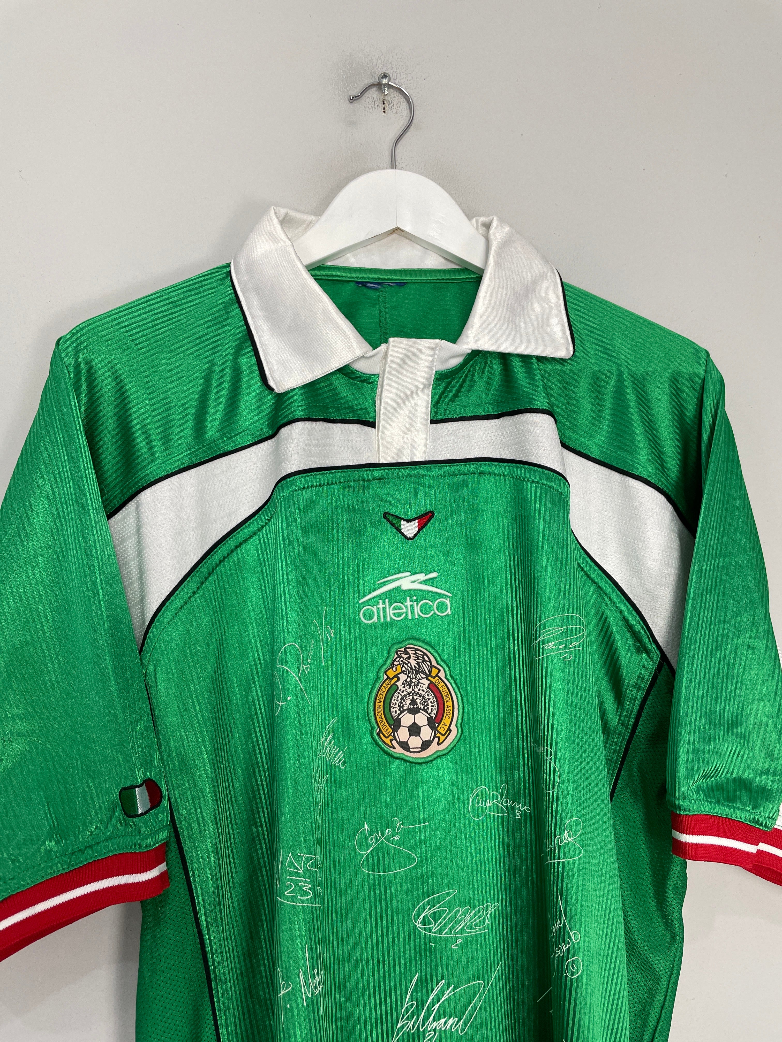 Shop 2000/01 MEXICO *SQUAD SIGNED* HOME SHIRT (XL) ATLETICA, classic football shirts, vintage football shirts & retro soccer jerseys at Cult Kits