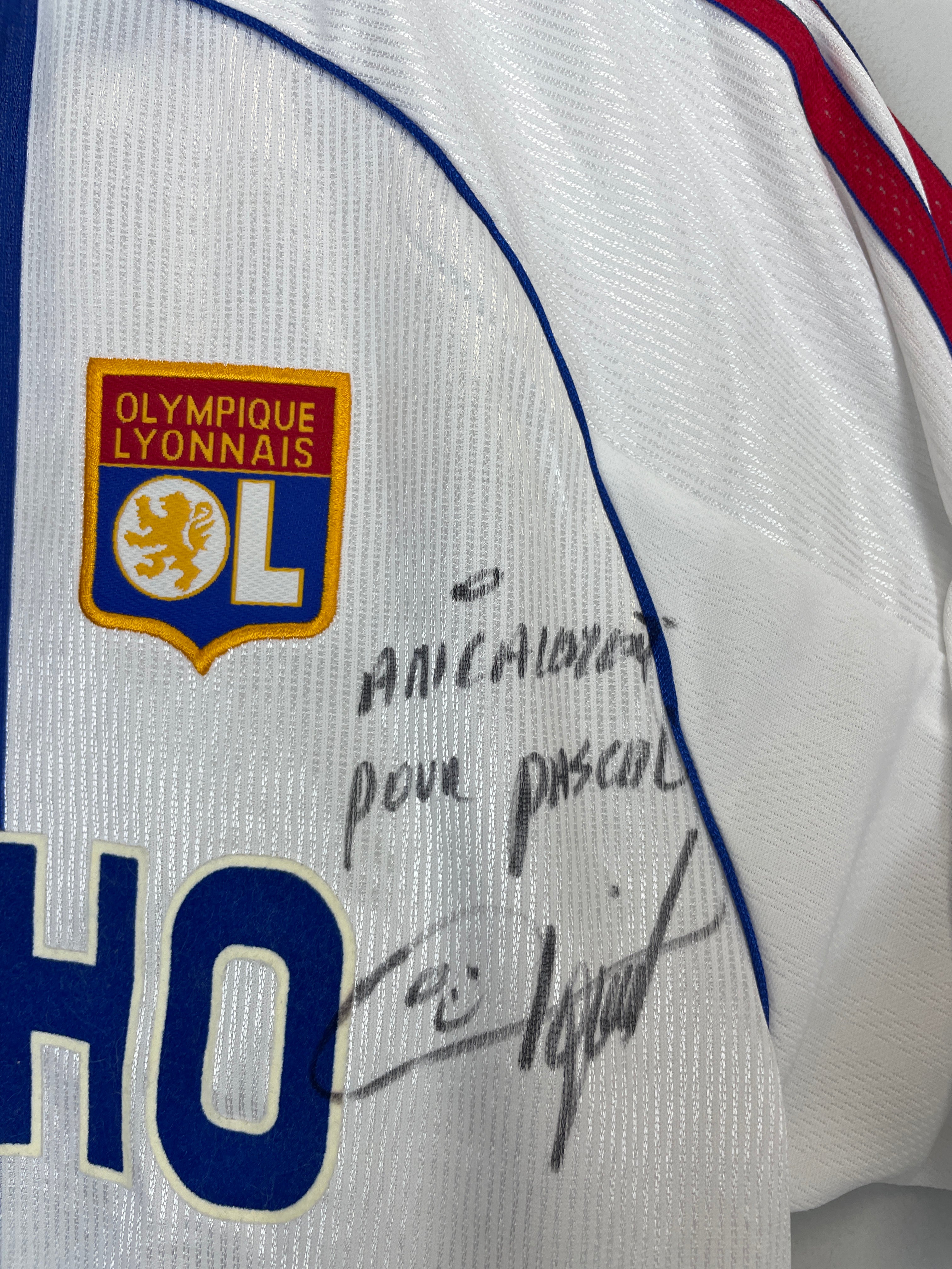Shop 1998/99 LYON *SIGNED* HOME SHIRT (M) ADIDAS, classic football shirts, vintage football shirts & retro soccer jerseys at Cult Kits