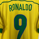 1998/00 BRAZIL RONALDO #9 HOME SHIRT (L) NIKE