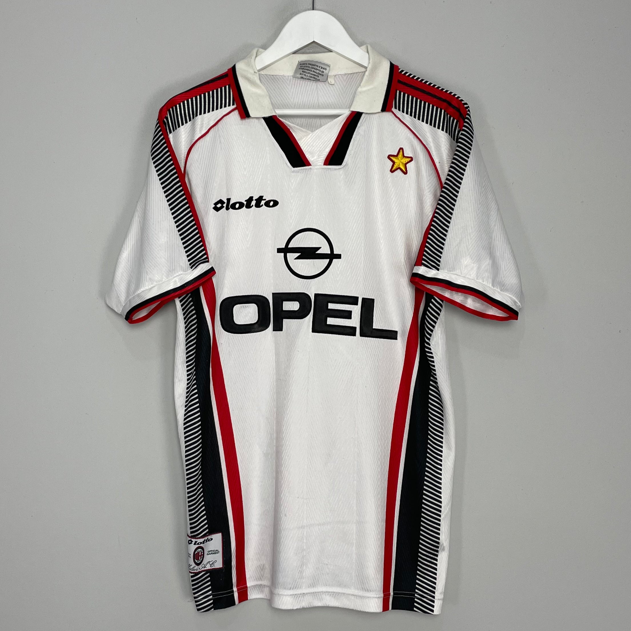 Shop 1997/98 AC MILAN AWAY SHIRT (L) LOTTO, classic football shirts, vintage football shirts & retro soccer jerseys at Cult Kits