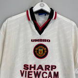 1996/97 MANCHESTER UNITED CANTONA #7 AWAY SHIRT (M) UMBRO