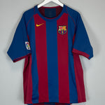 Shop 2004/05 BARCELONA RONALDINHO #10 HOME SHIRT (XL) NIKE, classic football shirts, vintage football shirts & retro soccer jerseys at Cult Kits