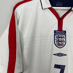 Shop 2003/05 ENGLAND BECKHAM #7 HOME SHIRT (XXL) UMBRO, classic football shirts, vintage football shirts & retro soccer jerseys at Cult Kits