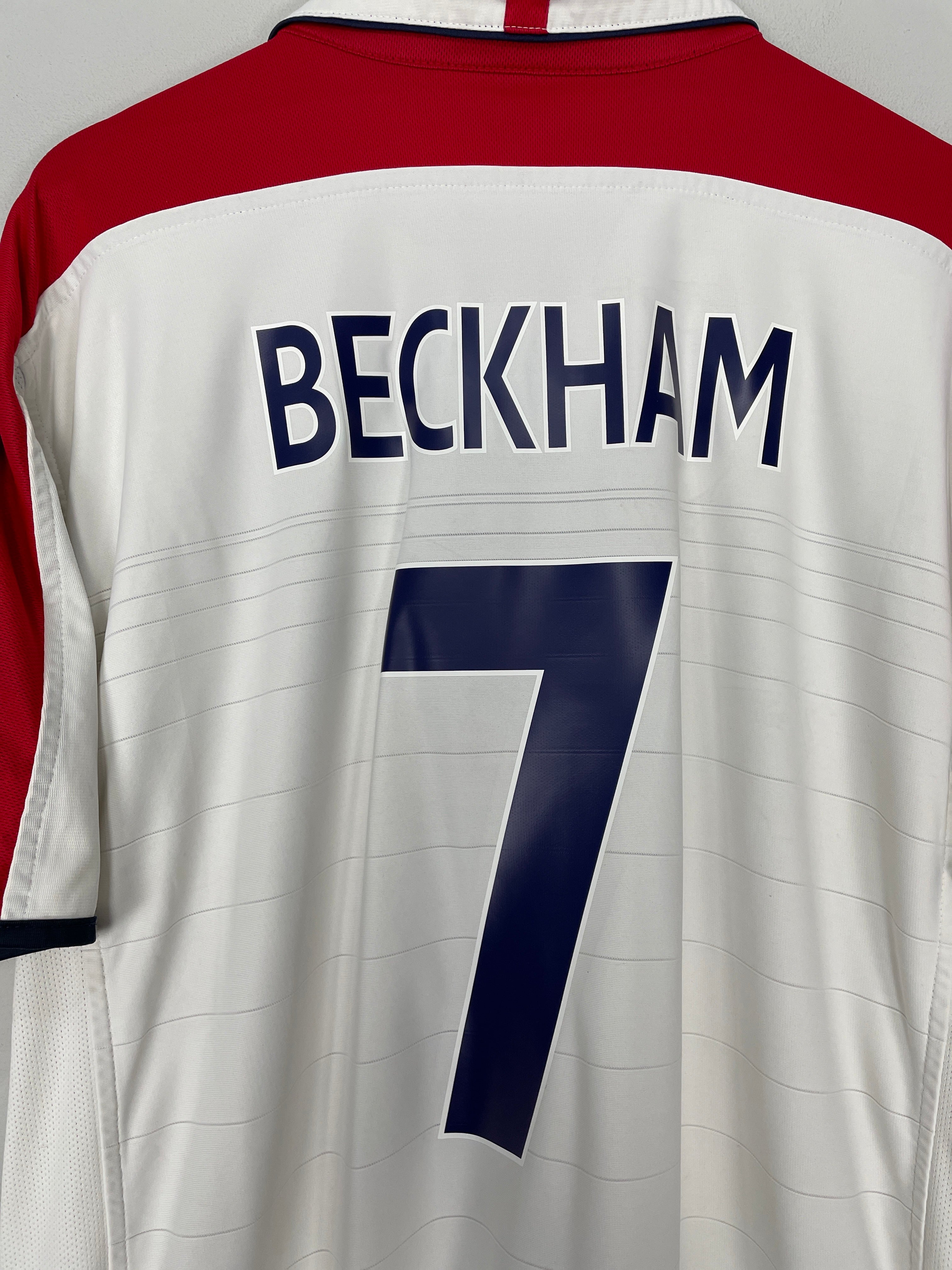 Shop 2003/05 ENGLAND BECKHAM #7 HOME SHIRT (XXL) UMBRO, classic football shirts, vintage football shirts & retro soccer jerseys at Cult Kits
