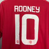 Shop 2015/16 MANCHESTER UNITED ROONEY #10 L/S HOME SHIRT (L) ADIDAS, classic football shirts, vintage football shirts & retro soccer jerseys at Cult Kits