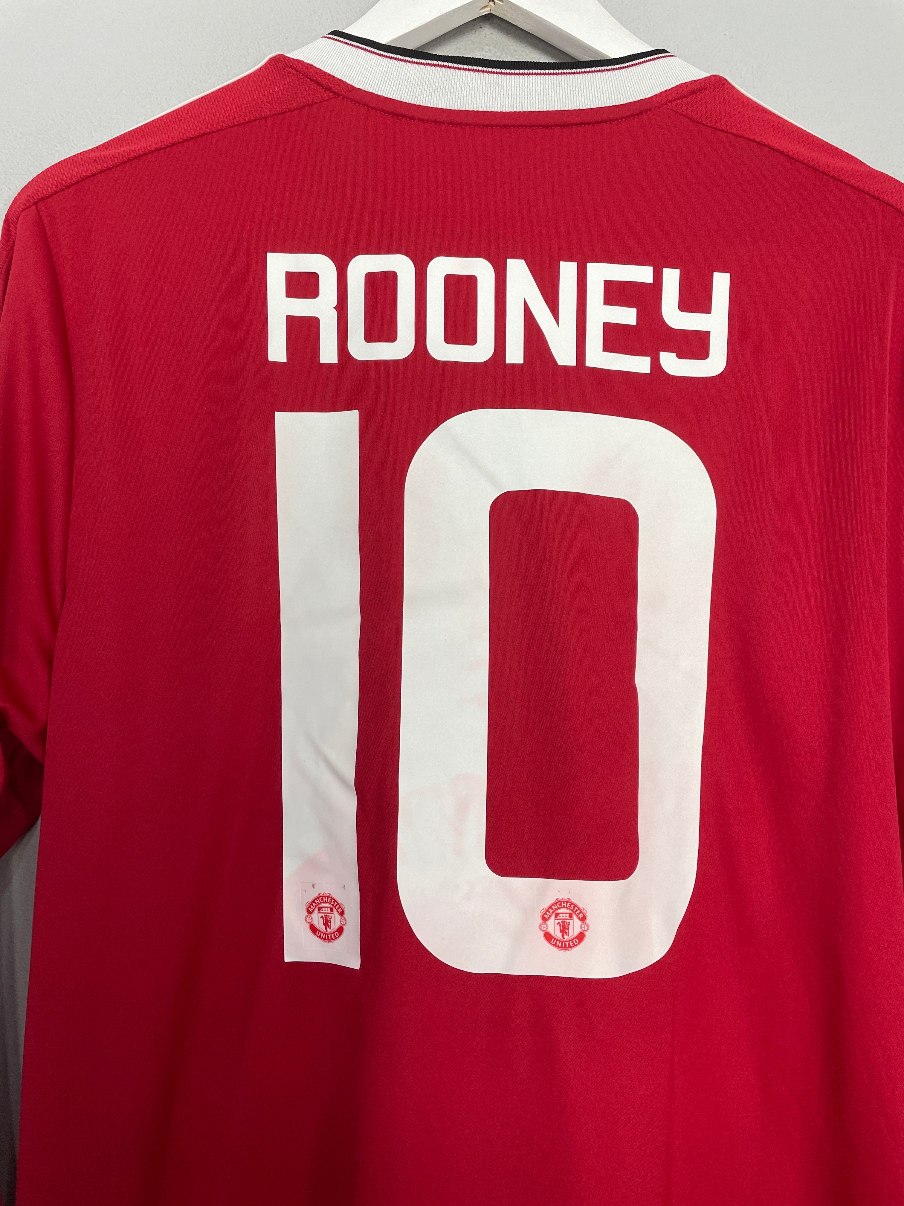 Shop 2015/16 MANCHESTER UNITED ROONEY #10 L/S HOME SHIRT (L) ADIDAS, classic football shirts, vintage football shirts & retro soccer jerseys at Cult Kits