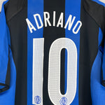 Shop 2004/05 INTER MILAN ADRIANO #10 HOME SHIRT (XL) NIKE, classic football shirts, vintage football shirts & retro soccer jerseys at Cult Kits