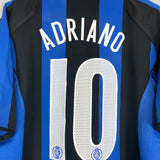 Shop 2004/05 INTER MILAN ADRIANO #10 HOME SHIRT (XL) NIKE, classic football shirts, vintage football shirts & retro soccer jerseys at Cult Kits