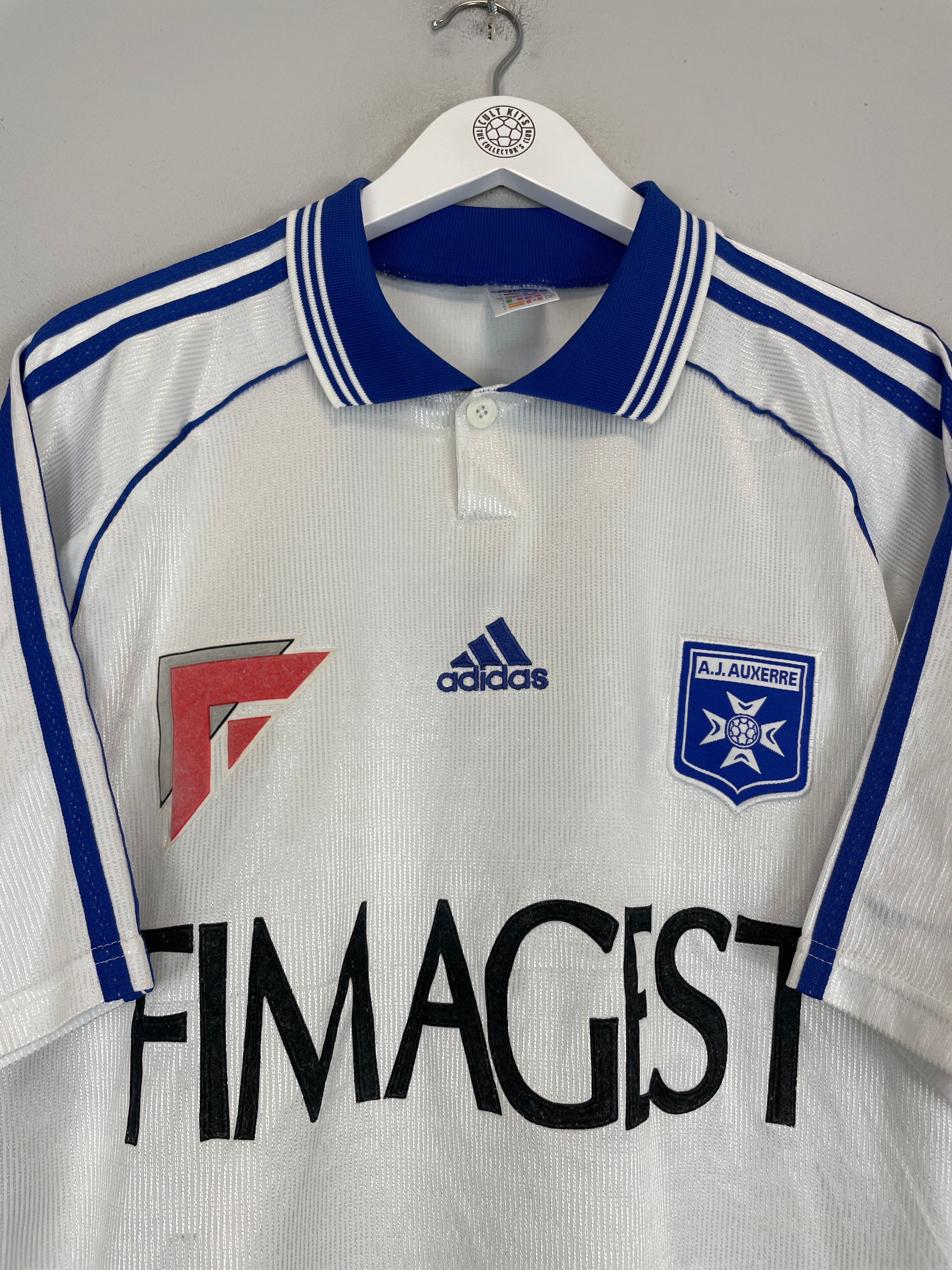 Shop 1998/99 AUXERRE HOME SHIRT (L) ADIDAS, classic football shirts, vintage football shirts & retro soccer jerseys at Cult Kits