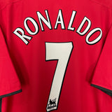 Shop 2002/04 MANCHESTER UNITED RONALDO #7 HOME SHIRT (XL) NIKE, classic football shirts, vintage football shirts & retro soccer jerseys at Cult Kits