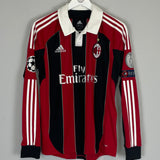 Shop 2012/13 AC MILAN L/S C/L HOME SHIRT (S) ADIDAS, classic football shirts, vintage football shirts & retro soccer jerseys at Cult Kits