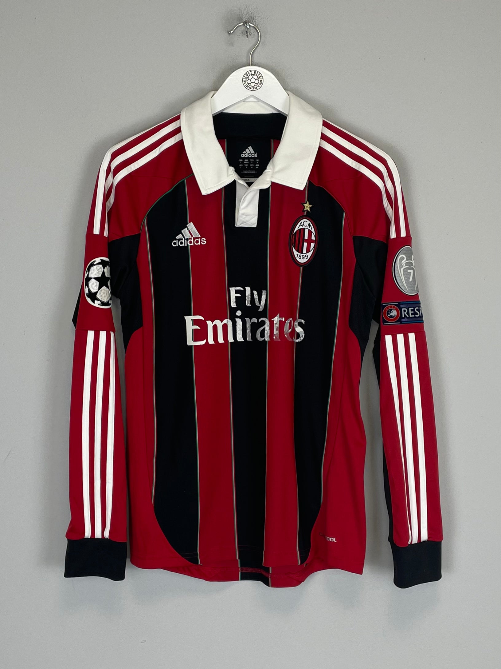 Shop 2012/13 AC MILAN L/S C/L HOME SHIRT (S) ADIDAS, classic football shirts, vintage football shirts & retro soccer jerseys at Cult Kits