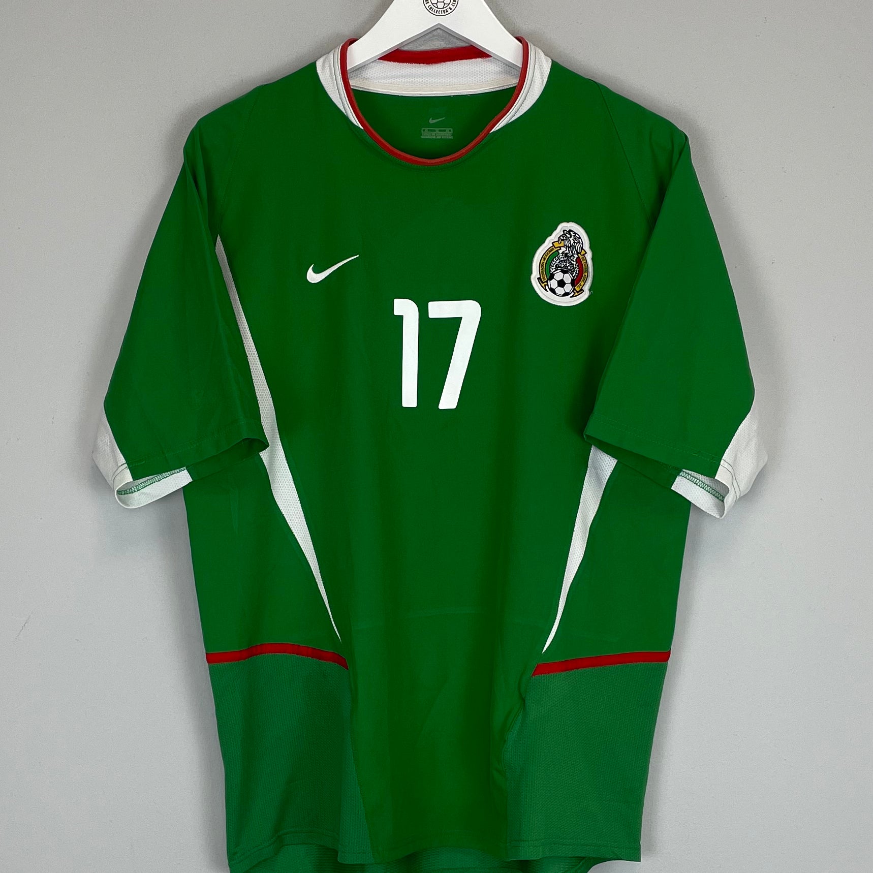 Shop 2003/04 MEXICO #17 HOME SHIRT (M) NIKE, classic football shirts, vintage football shirts & retro soccer jerseys at Cult Kits
