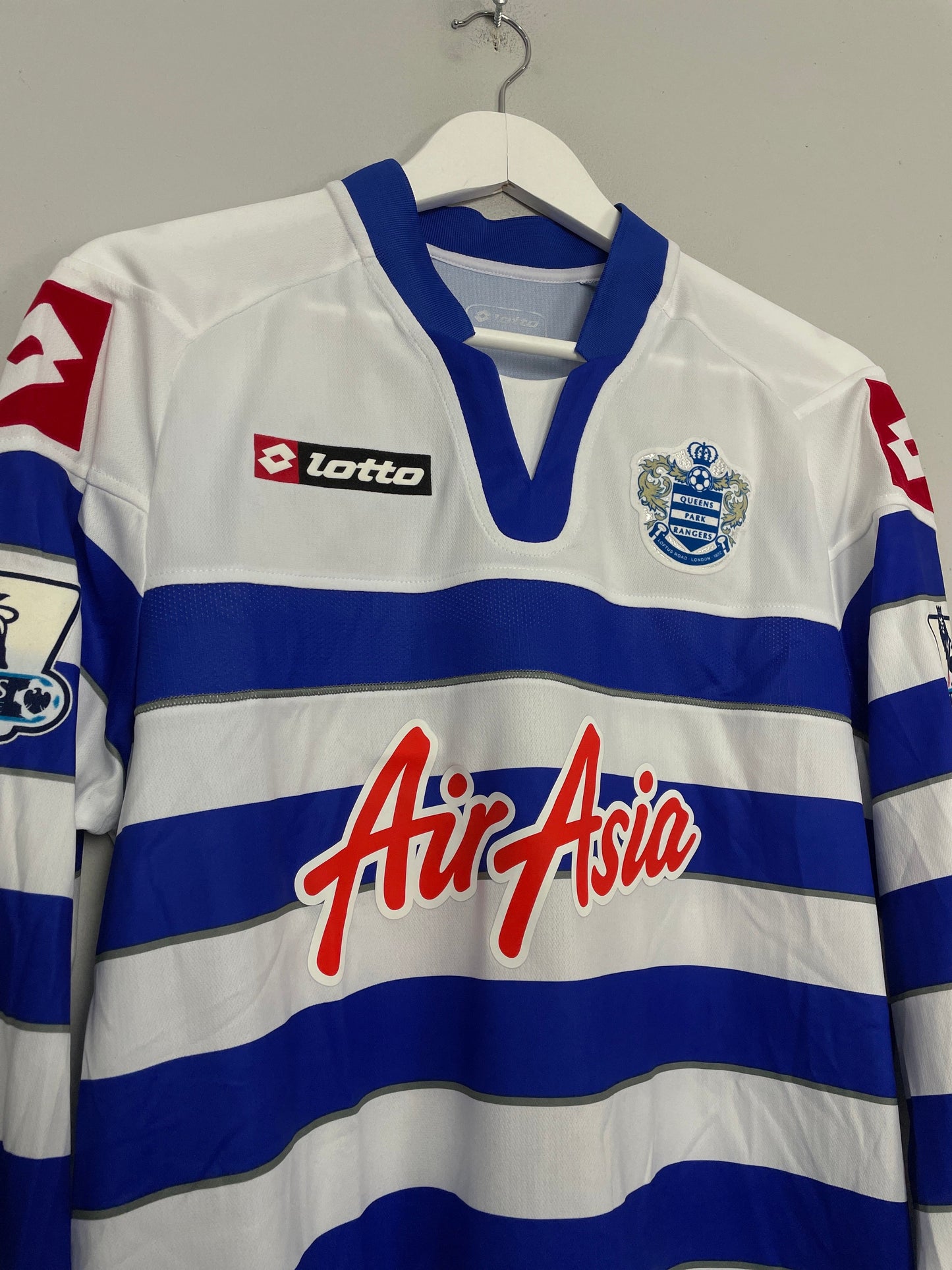 2012/13 QPR DERRY #4 *MATCH ISSUE + SIGNED* L/S HOME SHIRT (L) LOTTO