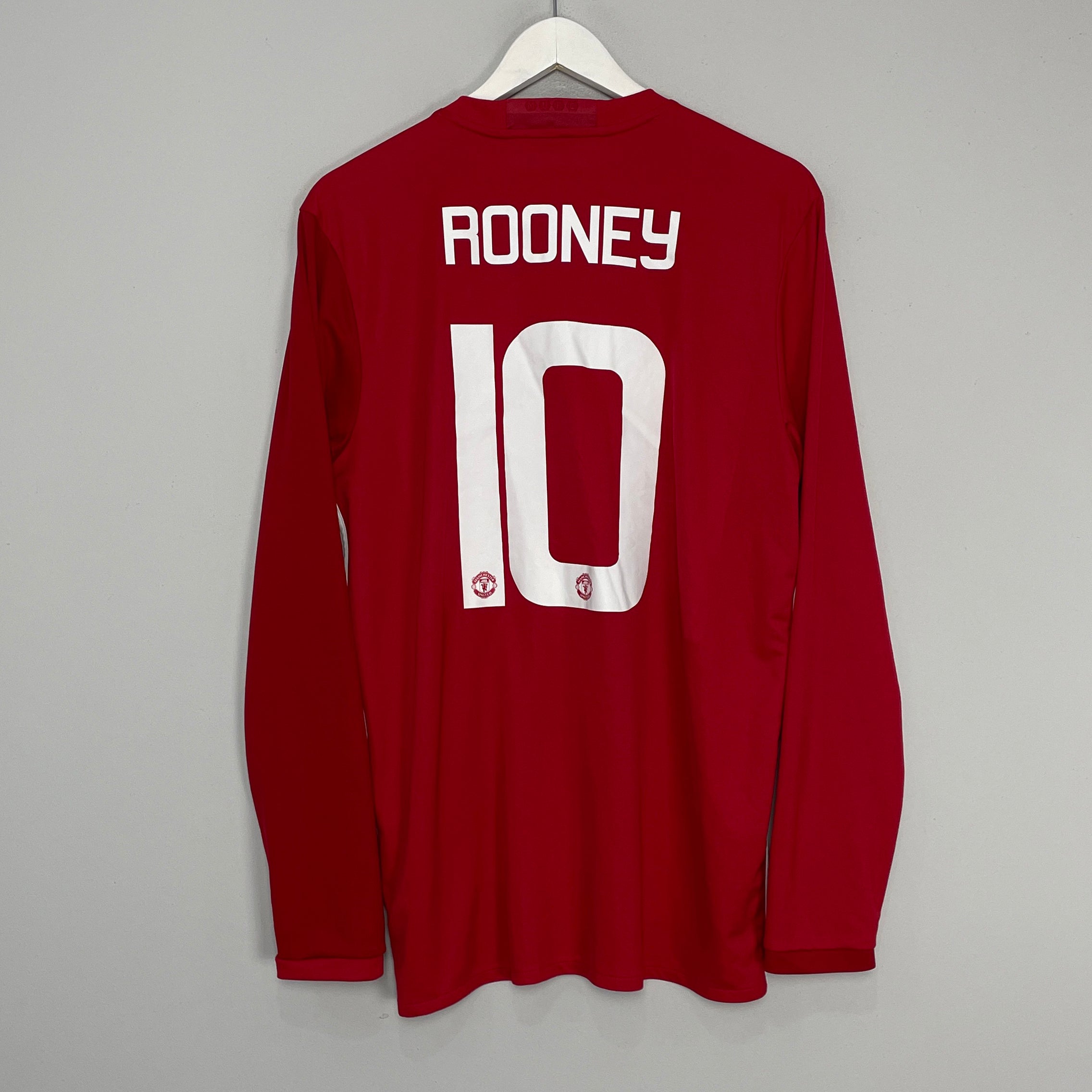 Shop 2016/17 MANCHESTER UNITED ROONEY #10 L/S HOME SHIRT (L) ADIDAS, classic football shirts, vintage football shirts & retro soccer jerseys at Cult Kits