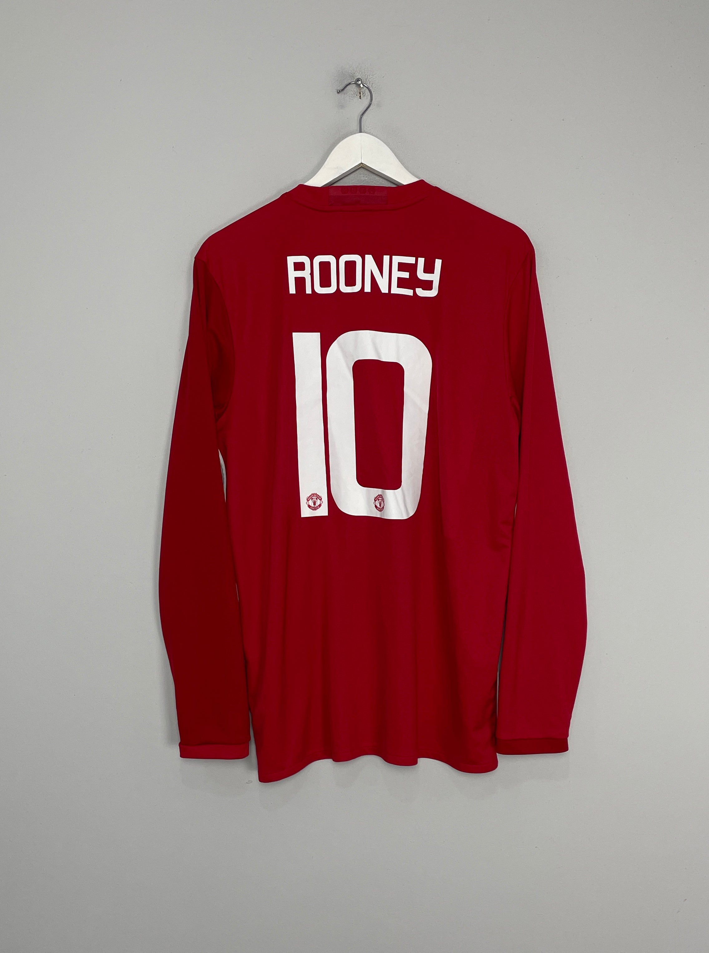 Shop 2016/17 MANCHESTER UNITED ROONEY #10 L/S HOME SHIRT (L) ADIDAS, classic football shirts, vintage football shirts & retro soccer jerseys at Cult Kits