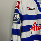 2012/13 QPR DERRY #4 *MATCH ISSUE + SIGNED* L/S HOME SHIRT (L) LOTTO