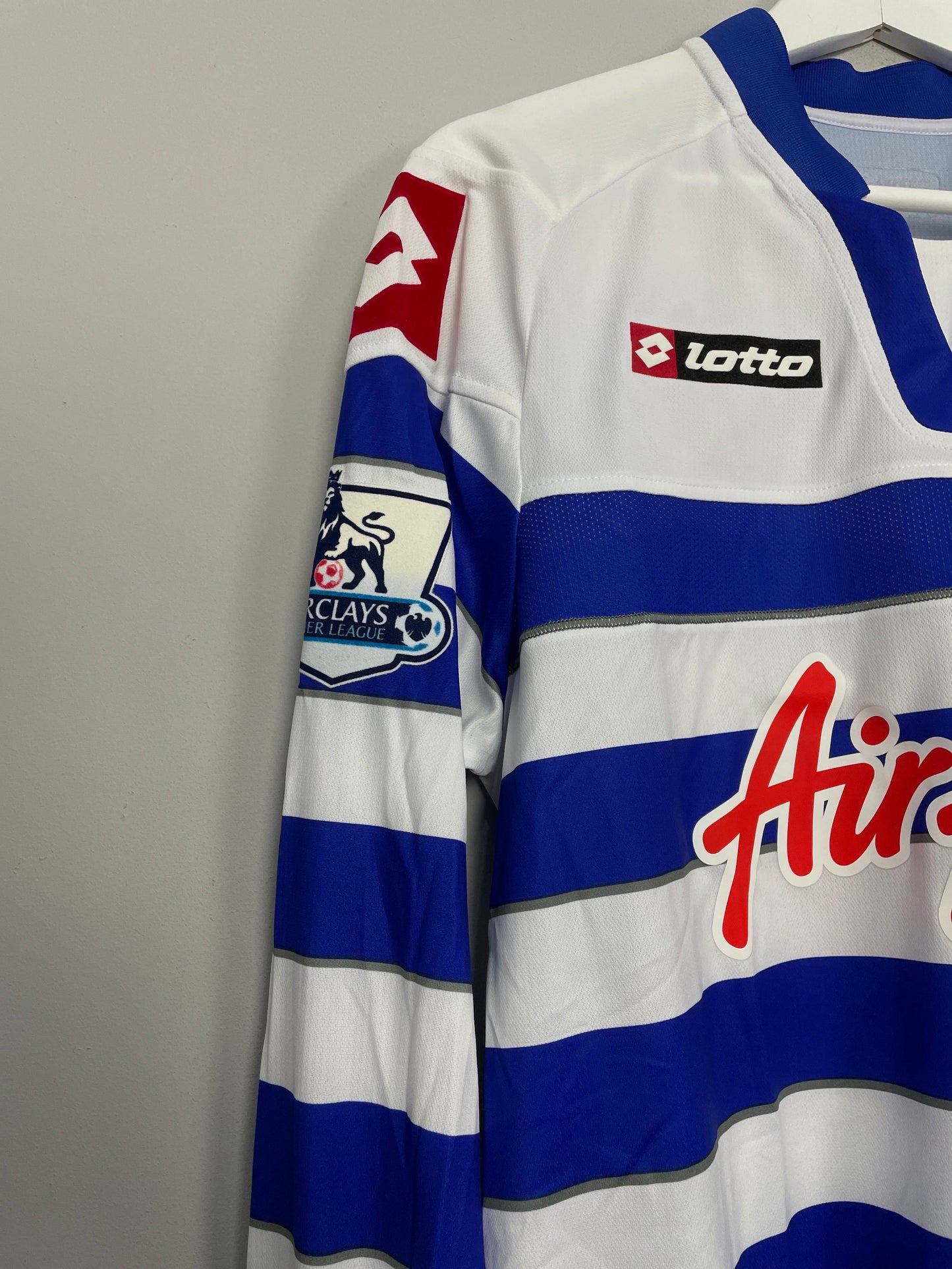 2012/13 QPR DERRY #4 *MATCH ISSUE + SIGNED* L/S HOME SHIRT (L) LOTTO