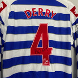2012/13 QPR DERRY #4 *MATCH ISSUE + SIGNED* L/S HOME SHIRT (L) LOTTO