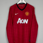 Shop 2012/13 MANCHESTER UNITED SCHOLES #22 L/S HOME SHIRT (L) NIKE, classic football shirts, vintage football shirts & retro soccer jerseys at Cult Kits
