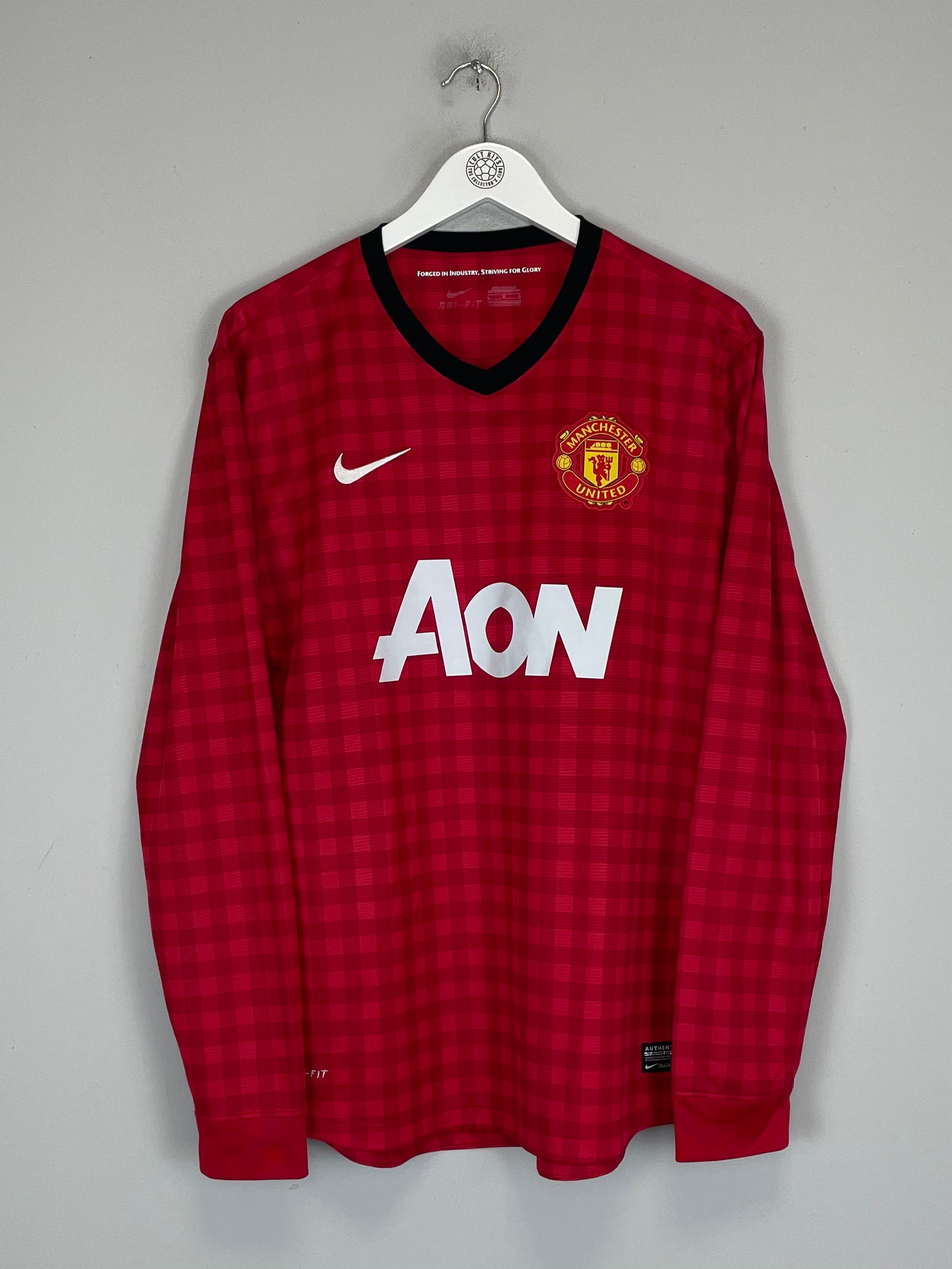 Shop 2012/13 MANCHESTER UNITED SCHOLES #22 L/S HOME SHIRT (L) NIKE, classic football shirts, vintage football shirts & retro soccer jerseys at Cult Kits