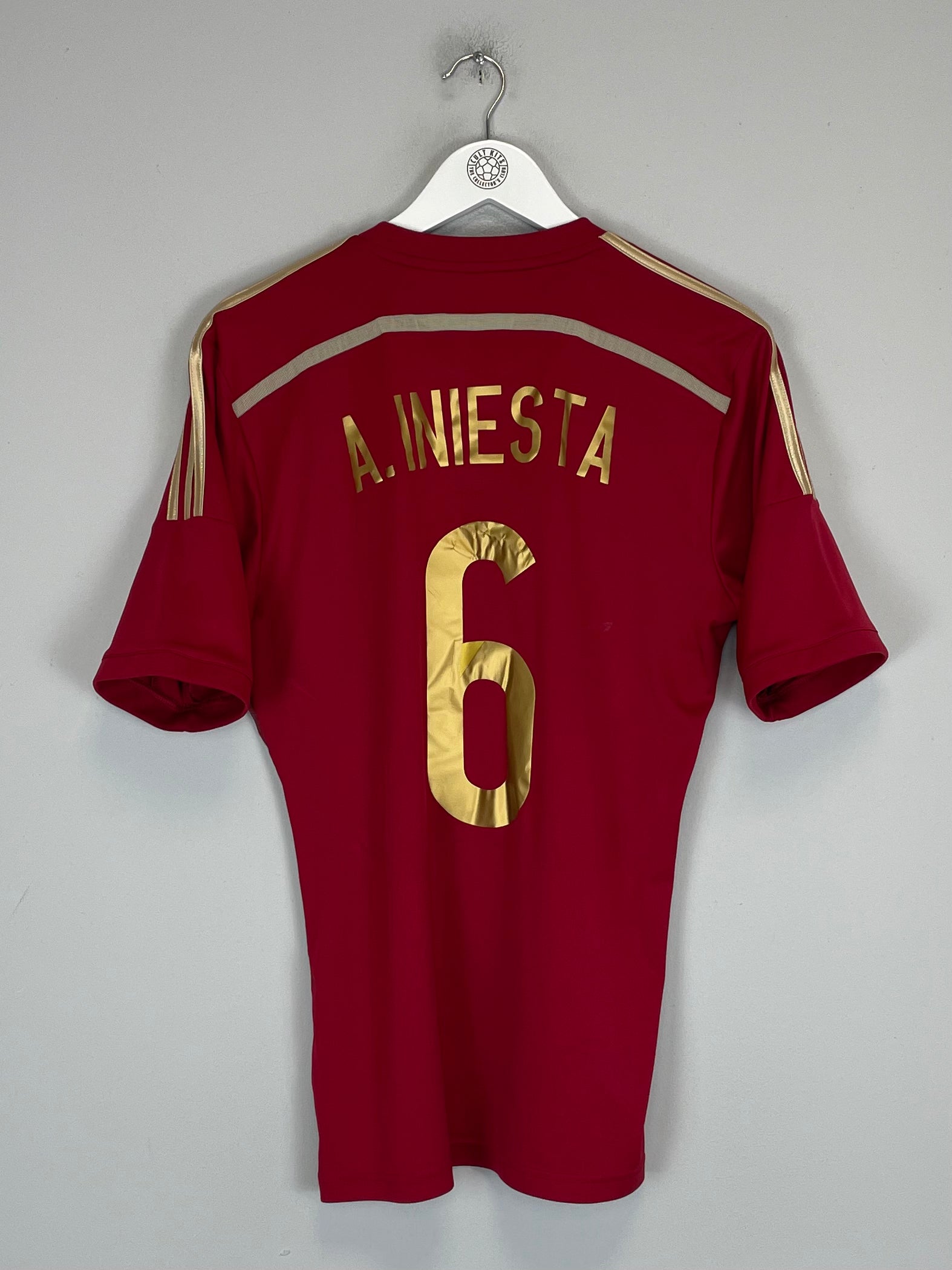Shop 2014/15 SPAIN A.INIESTA #6 HOME SHIRT (M) ADIDAS, classic football shirts, vintage football shirts & retro soccer jerseys at Cult Kits