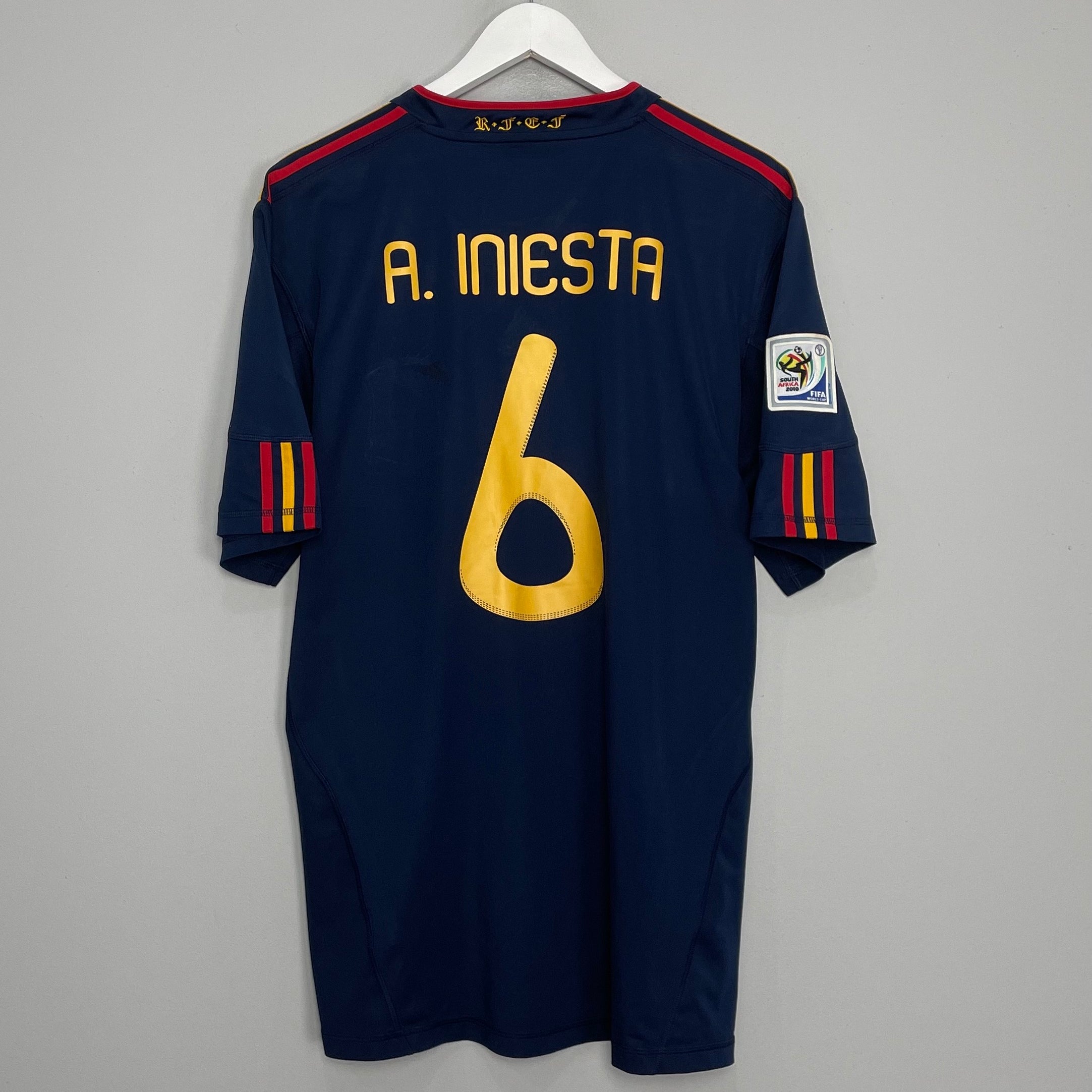 Shop 2010/11 SPAIN INIESTA #6 WC FINAL AWAY SHIRT (XL) ADIDAS, classic football shirts, vintage football shirts & retro soccer jerseys at Cult Kits