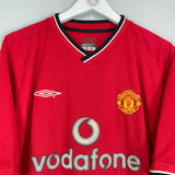 2000/02 MANCHESTER UNITED BECKHAM #7 HOME SHIRT (L) UMBRO