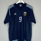 2002/03 ARGENTINA BATISTUTA #9 AWAY SHIRT (XL) ADIDAS