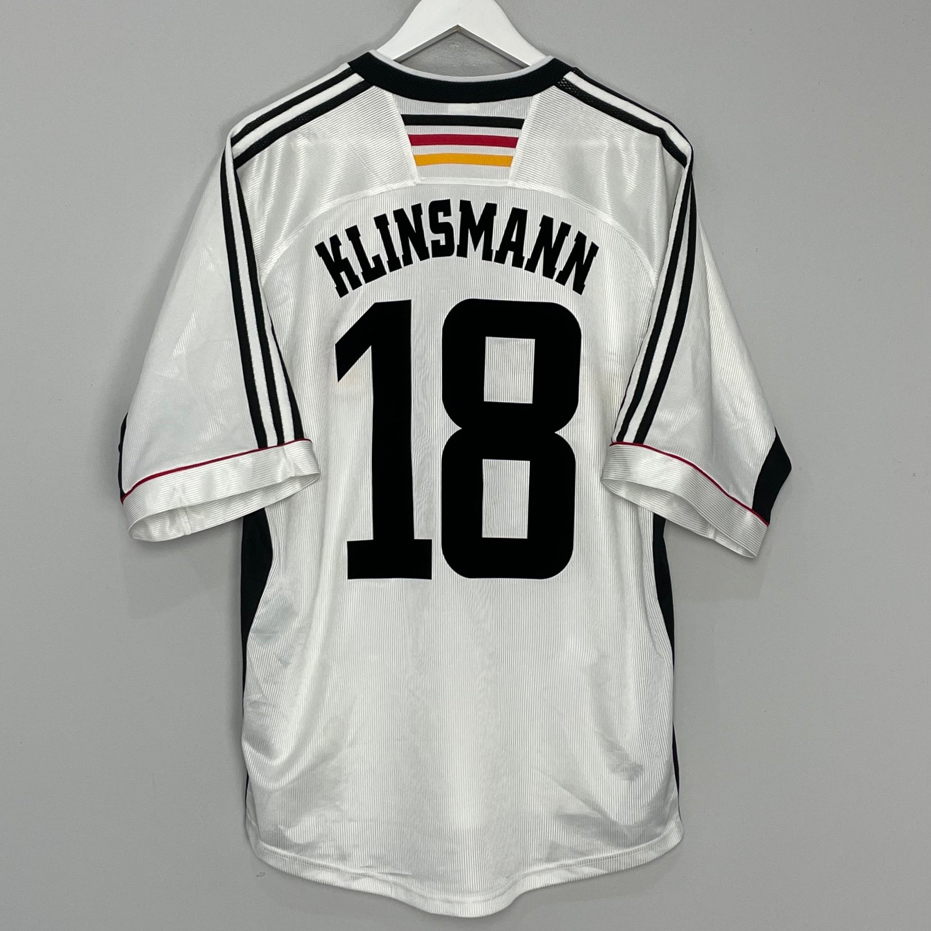 Shop 1998/00 GERMANY KLINSMANN #18 HOME SHIRT (L) ADIDAS, classic football shirts, vintage football shirts & retro soccer jerseys at Cult Kits