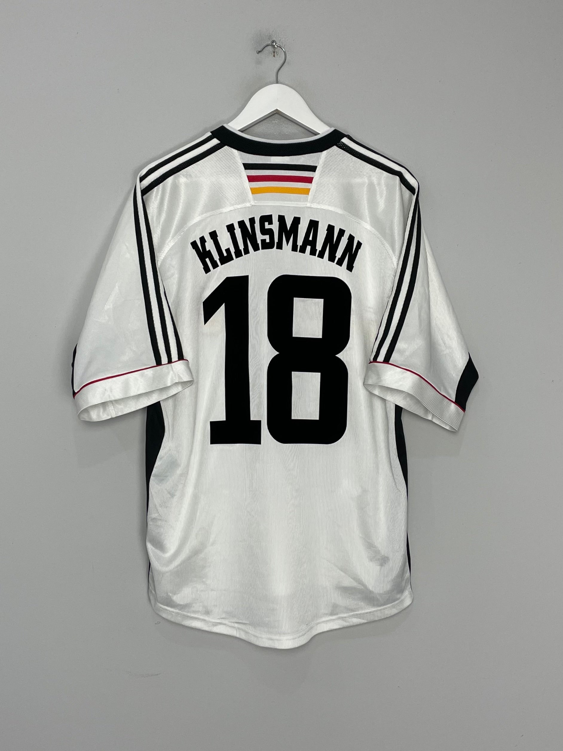 Shop 1998/00 GERMANY KLINSMANN #18 HOME SHIRT (L) ADIDAS, classic football shirts, vintage football shirts & retro soccer jerseys at Cult Kits