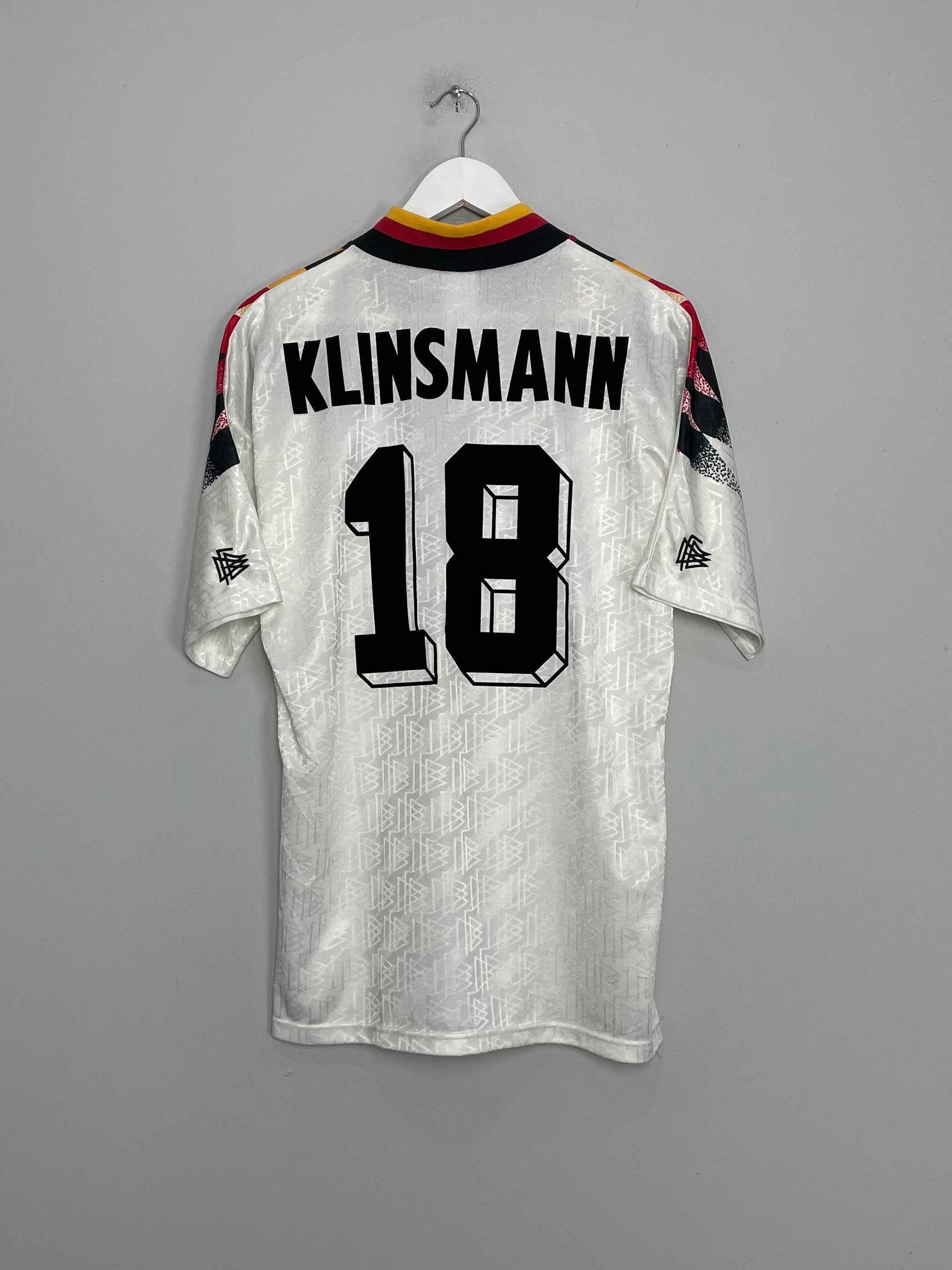 Shop 1994/96 GERMANY KLINSMANN #18 HOME SHIRT (M) ADIDAS, classic football shirts, vintage football shirts & retro soccer jerseys at Cult Kits