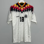 Shop 1994/96 GERMANY KLINSMANN #18 HOME SHIRT (M) ADIDAS, classic football shirts, vintage football shirts & retro soccer jerseys at Cult Kits