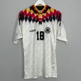 Shop 1994/96 GERMANY KLINSMANN #18 HOME SHIRT (M) ADIDAS, classic football shirts, vintage football shirts & retro soccer jerseys at Cult Kits