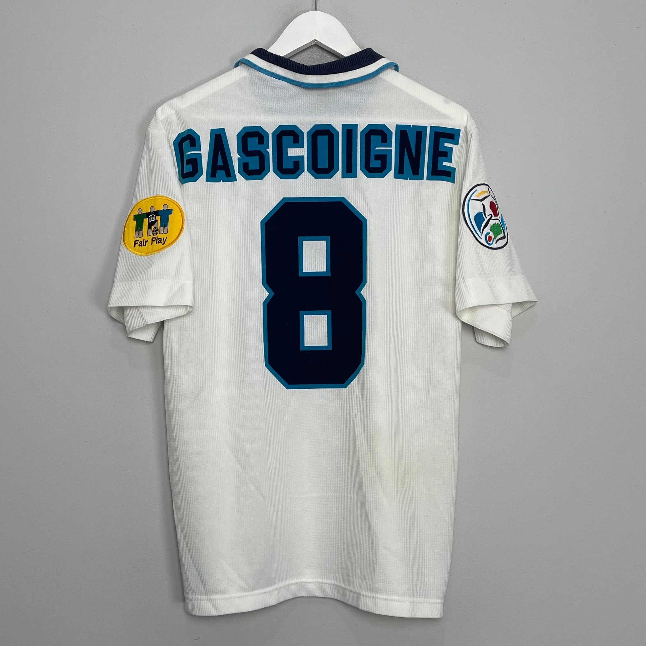 Shop 1995/97 ENGLAND GASCOIGNE #8 HOME SHIRT (L) UMBRO, classic football shirts, vintage football shirts & retro soccer jerseys at Cult Kits