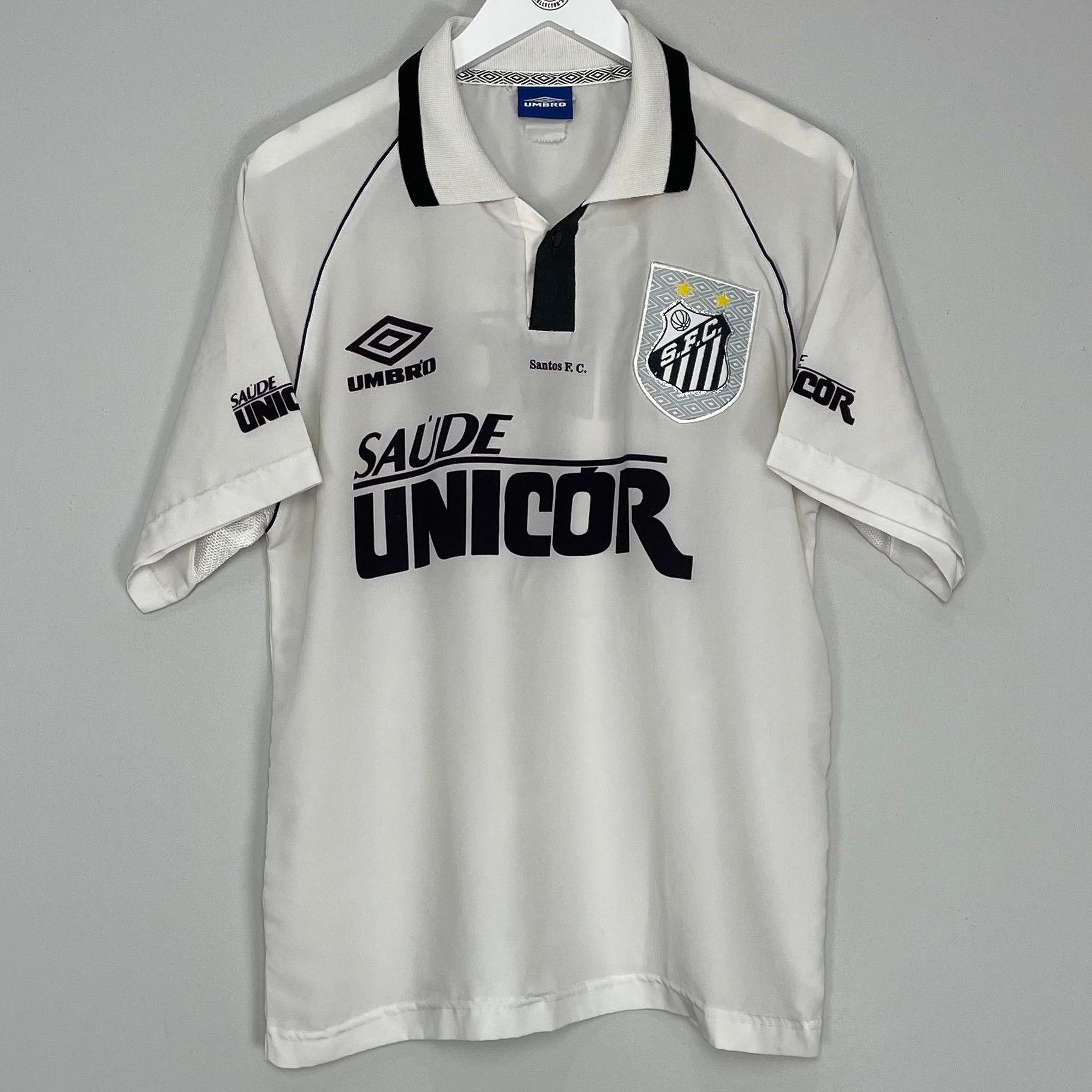 Shop 1997 SANTOS HOME SHIRT (M) UMBRO, classic football shirts, vintage football shirts & retro soccer jerseys at Cult Kits