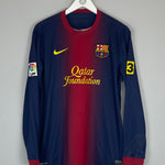 Shop 2012/13 BARCELONA MESSI #10 L/S HOME SHIRT (L) NIKE, classic football shirts, vintage football shirts & retro soccer jerseys at Cult Kits