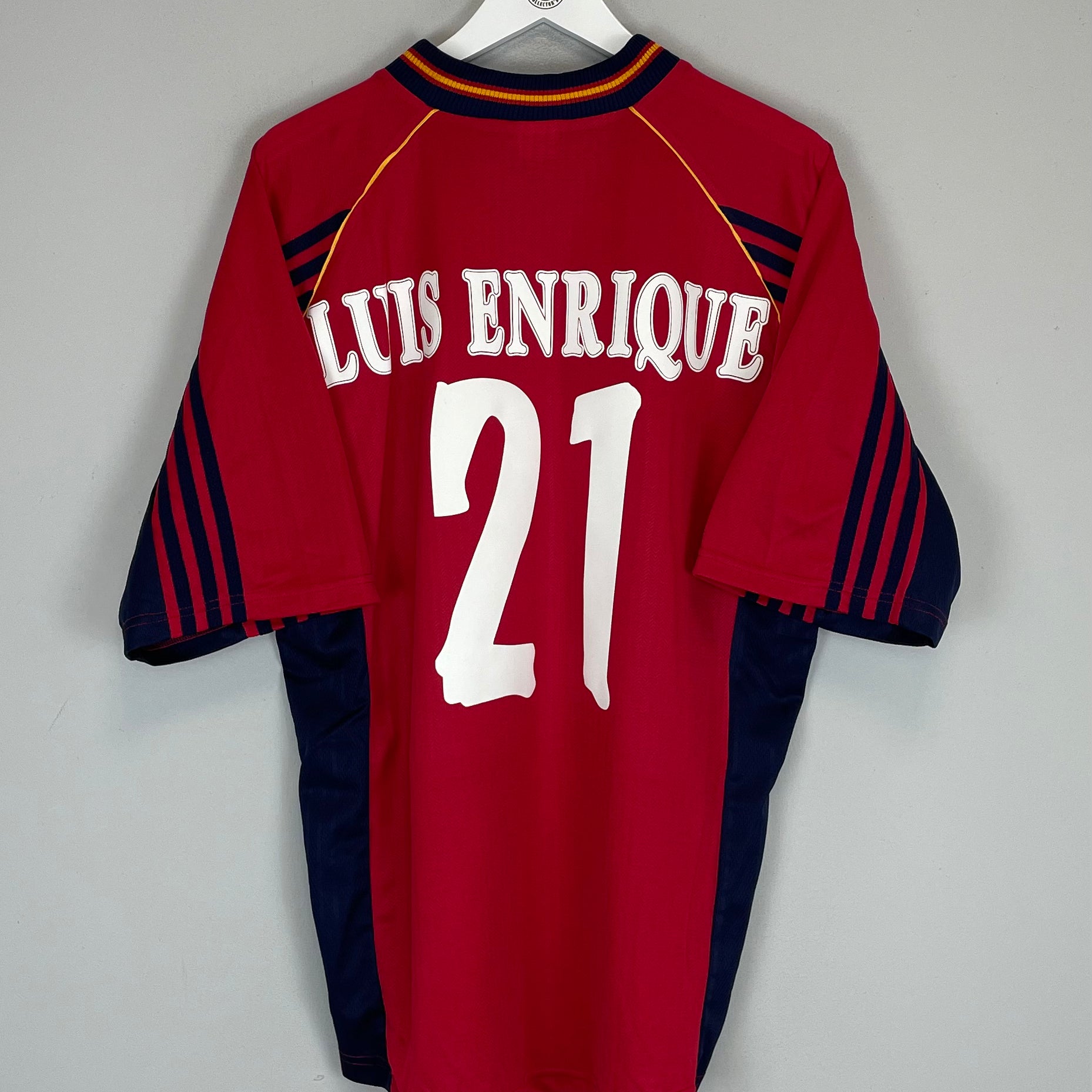Shop 1998/99 SPAIN LUIS ENRIQUE #21 HOME SHIRT (L) ADIDAS, classic football shirts, vintage football shirts & retro soccer jerseys at Cult Kits