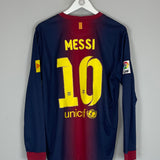 Shop 2012/13 BARCELONA MESSI #10 L/S HOME SHIRT (L) NIKE, classic football shirts, vintage football shirts & retro soccer jerseys at Cult Kits
