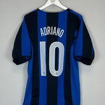 Shop 2004/05 INTER MILAN ADRIANO #10 HOME SHIRT (L) NIKE, classic football shirts, vintage football shirts & retro soccer jerseys at Cult Kits