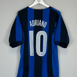 Shop 2004/05 INTER MILAN ADRIANO #10 HOME SHIRT (L) NIKE, classic football shirts, vintage football shirts & retro soccer jerseys at Cult Kits