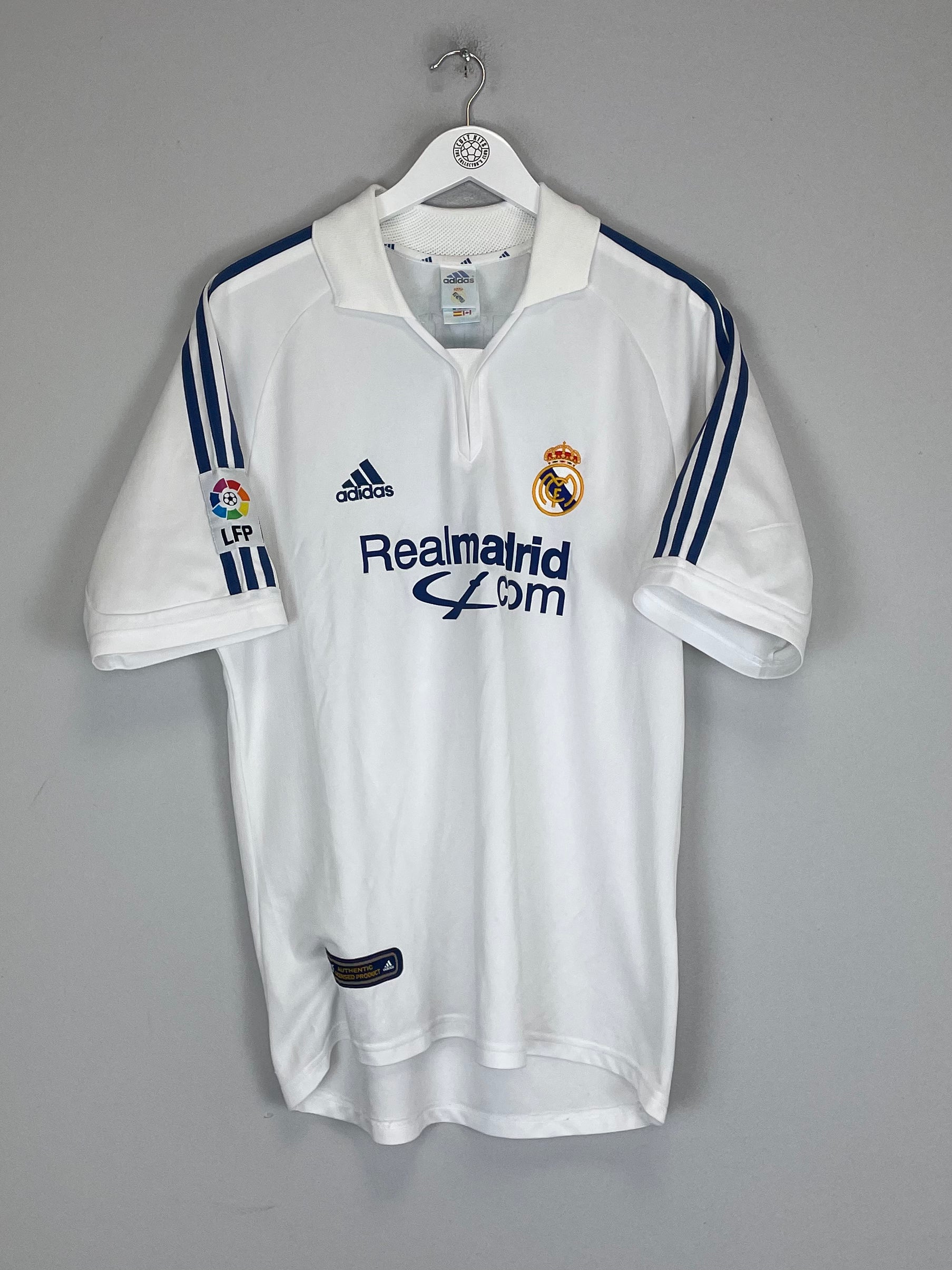 Shop 2001/02 REAL MADRID FIGO #10 HOME SHIRT (M) ADIDAS, classic football shirts, vintage football shirts & retro soccer jerseys at Cult Kits