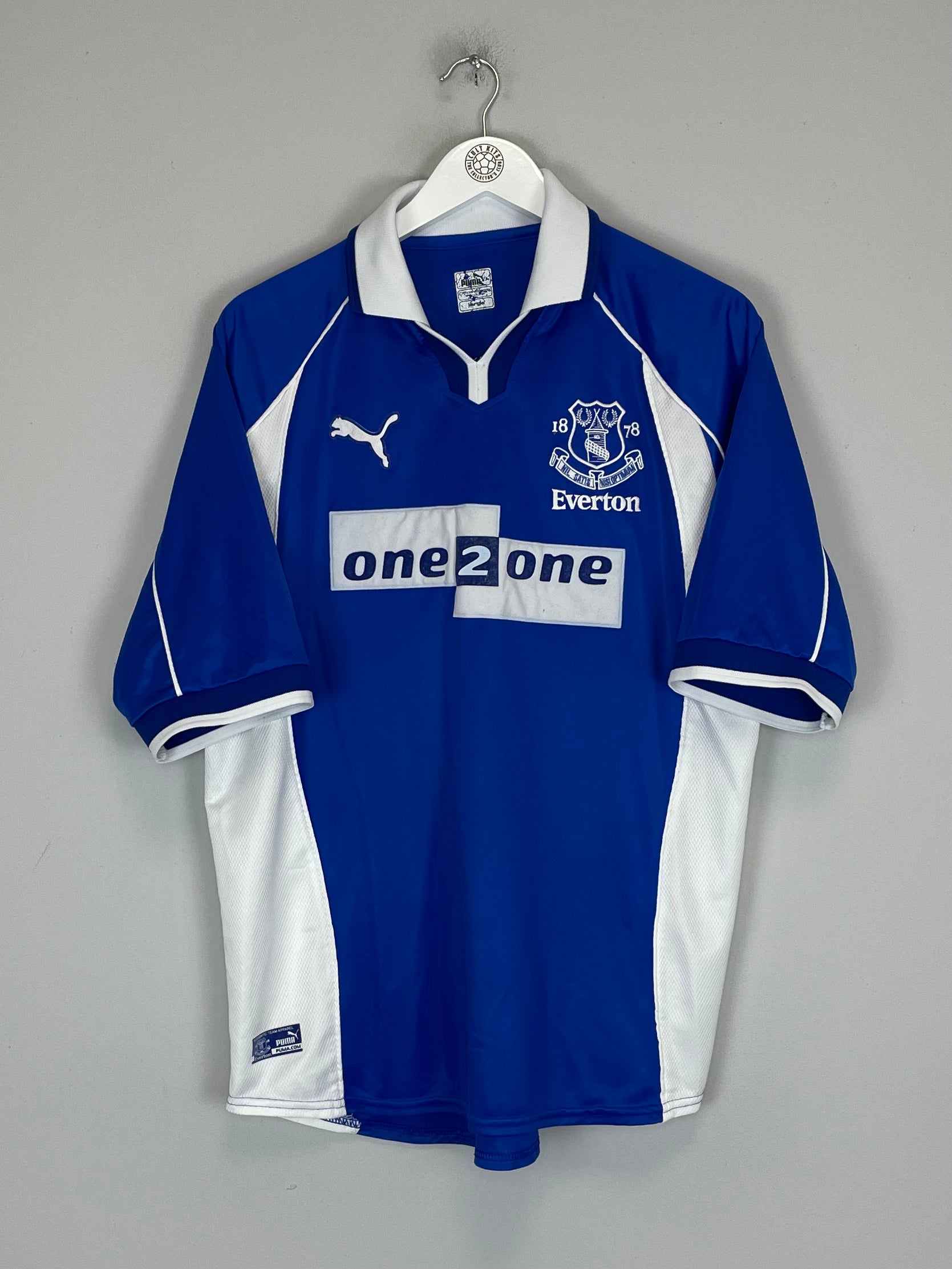 Shop 2000/02 EVERTON GINOLA #24 HOME SHIRT (L) PUMA, classic football shirts, vintage football shirts & retro soccer jerseys at Cult Kits