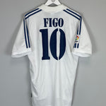 Shop 2001/02 REAL MADRID FIGO #10 HOME SHIRT (M) ADIDAS, classic football shirts, vintage football shirts & retro soccer jerseys at Cult Kits