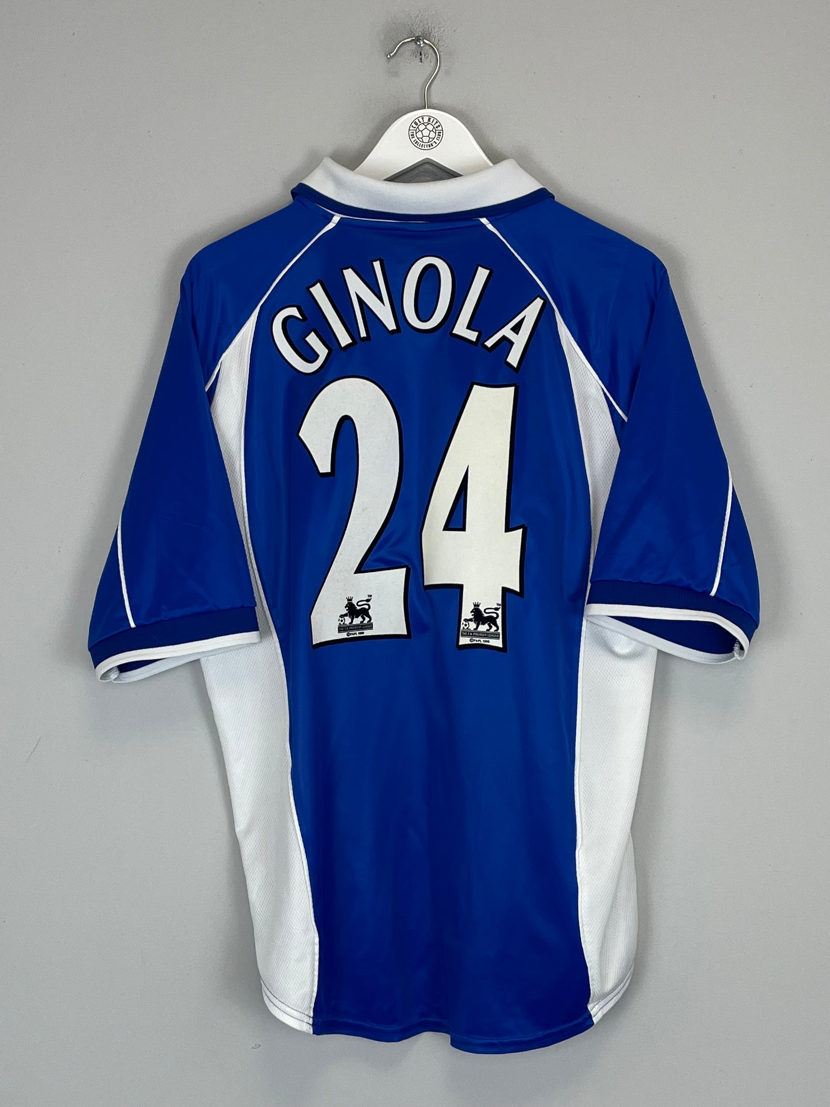 Shop 2000/02 EVERTON GINOLA #24 HOME SHIRT (L) PUMA, classic football shirts, vintage football shirts & retro soccer jerseys at Cult Kits