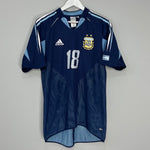 Shop 2004/05 ARGENTINA MESSI #18 AWAY SHIRT (M) ADIDAS, classic football shirts, vintage football shirts & retro soccer jerseys at Cult Kits