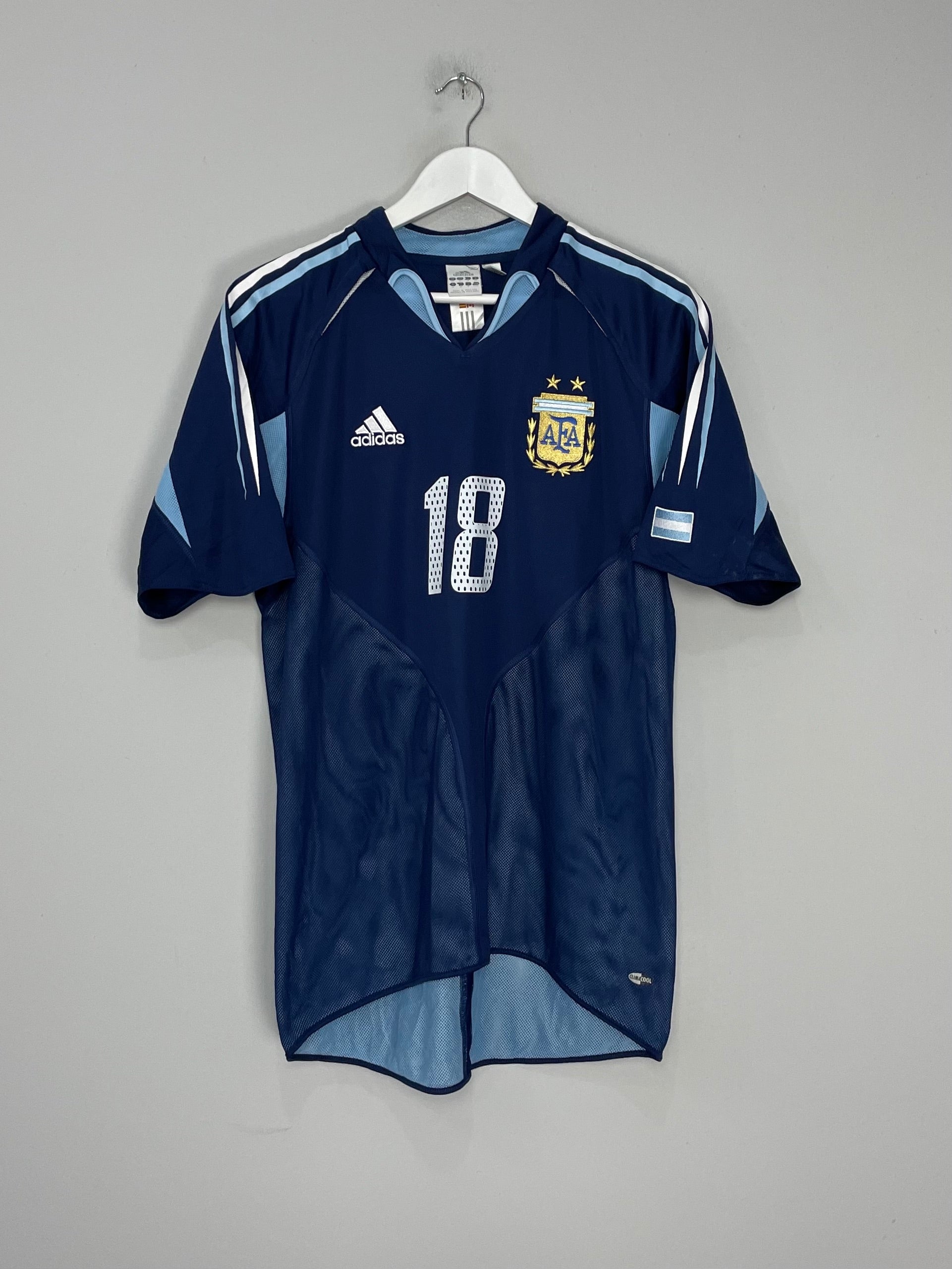 Shop 2004/05 ARGENTINA MESSI #18 AWAY SHIRT (M) ADIDAS, classic football shirts, vintage football shirts & retro soccer jerseys at Cult Kits